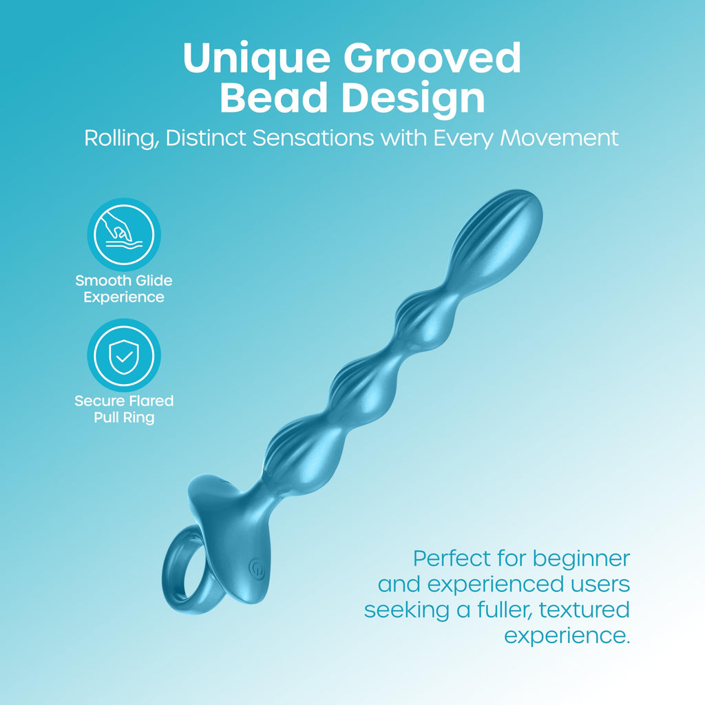 Luv Inc Gr41: Grooved Ring Luv Beads Blu