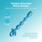 Luv Inc Gr41: Grooved Ring Luv Beads Blu