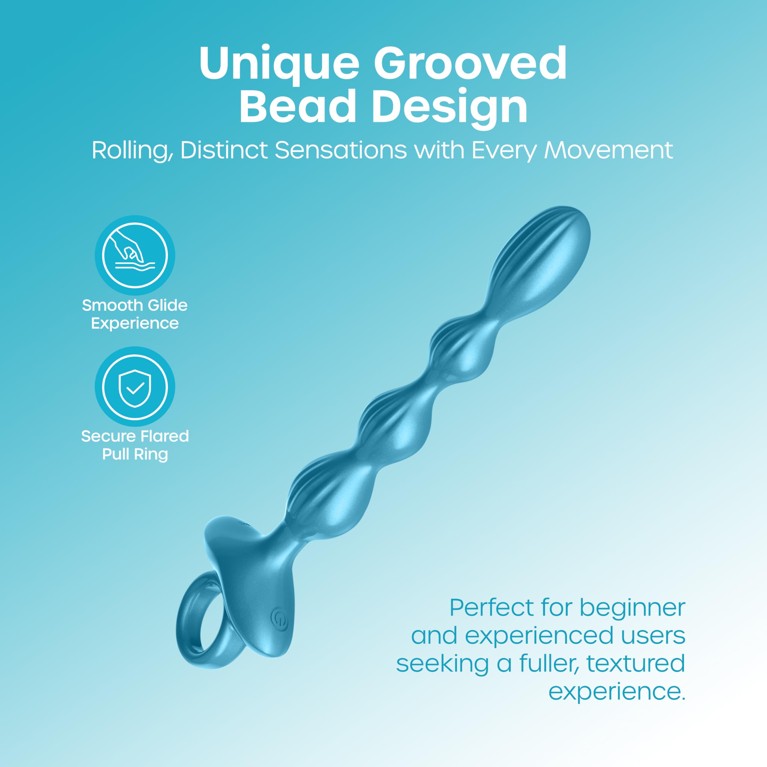 Luv Inc Gr41: Grooved Ring Luv Beads Blu
