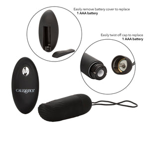 CalExotics Silicone Remote Ridged G Vibrator - Waterproof Sex Toys for Couples - 12 Vibe Function - Adult Vibe Egg Massager - Bl