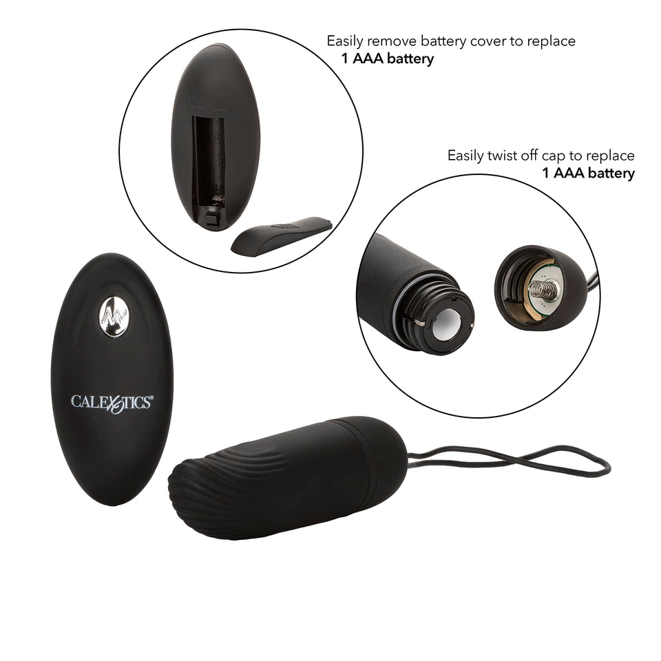 CalExotics Silicone Remote Ridged G Vibrator - Waterproof Sex Toys for Couples - 12 Vibe Function - Adult Vibe Egg Massager - Bl
