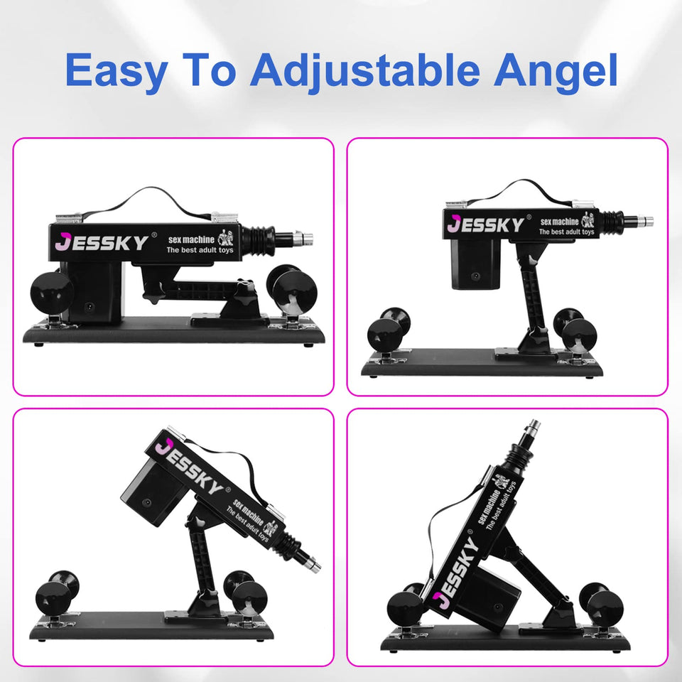 JESSKYLOVE Adjustable Sex Machine, Adult Sex Toys with 4 Attachments 3XLR Connector Automatic Machines for Women and Men