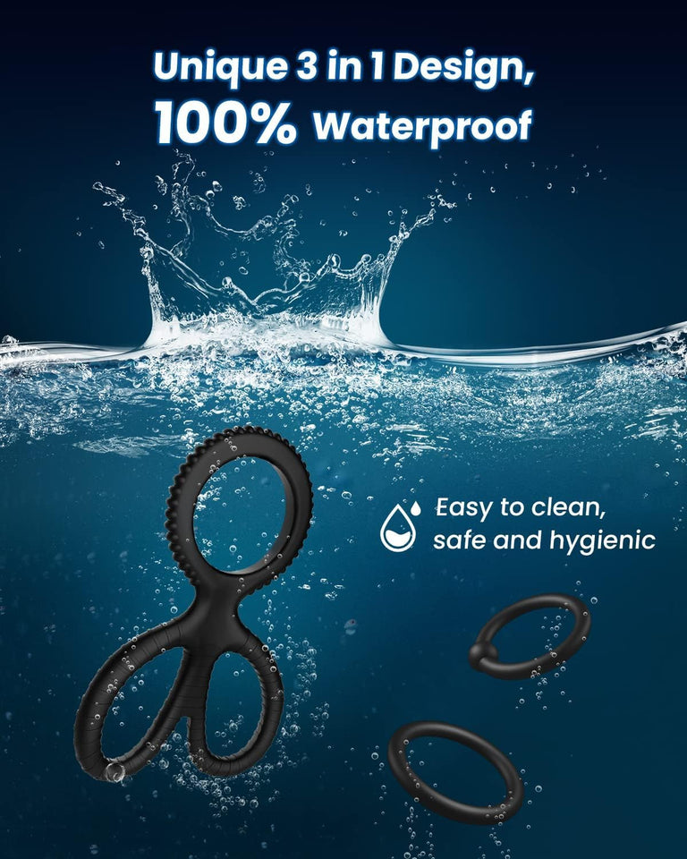 Penis Rings Set with 8 Different Sizes Cock Rings for Erection Enhancing