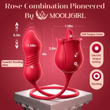 Sex Toys Rose Vibrator Dildo - MOOLIGIRL 4IN1 Adult Toys for Women with 9 Tongue Licking & Thrusting Dildos G Spot Vibrators, An