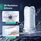 Male Masturbator Sex Toys for Men - Male Sex Toy Penis Pump with 3 Suctions & 4 Vibrations, Mens Sex Toy with 3D Sleeve, Hands F