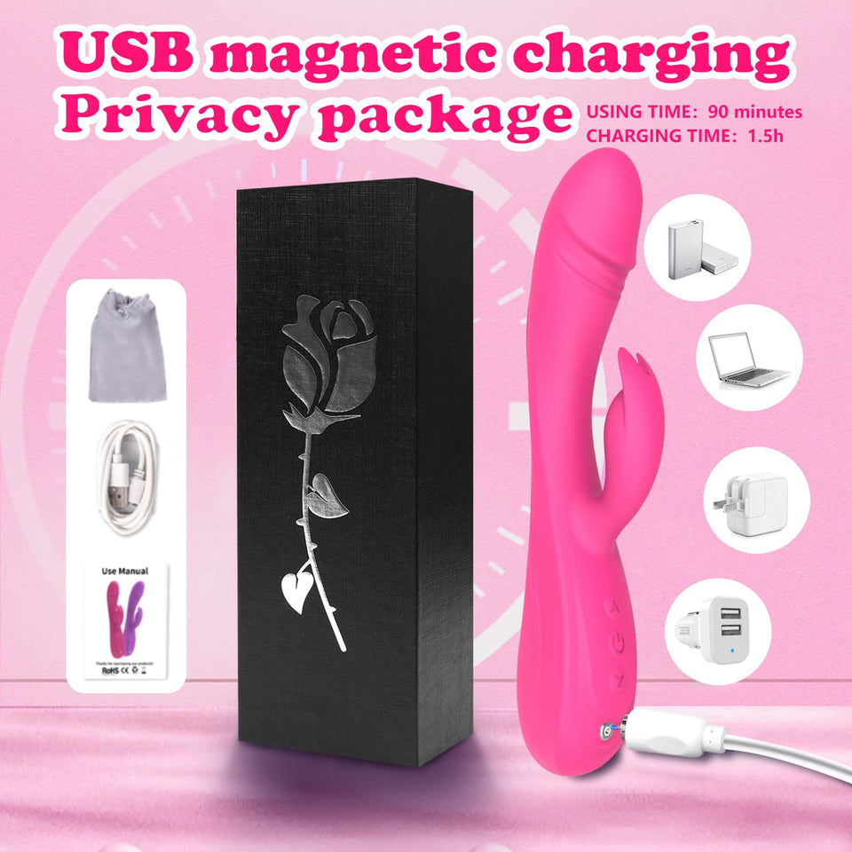 Rabbit G Spot Vibrator Sex Toys, 7 * 7 Vibrating Modes 8.4 ' ' Couple Realistic Vibrators Anal Dildo Wand Adult Toys, Adult Sex