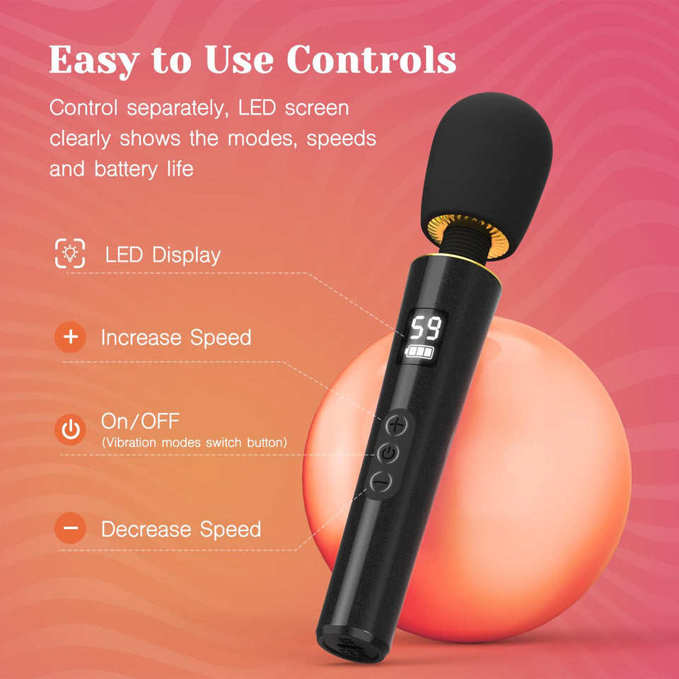 Tracy's Dog Vibrator Wand Massager - Mini Vibrating Wand for Clitoral Stimulation, Travel-Friendly Adult Toys with 9 Vibrations