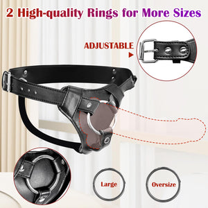 Strap On Dildo Harness Adult Sex Toys for Women Men Pegging Dildo, Adjustable Waist and Thigh Soft Nylon Vegan Leather Belt with