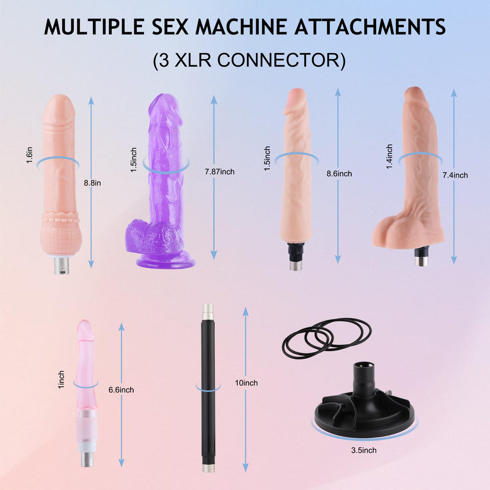 Sex Machine Fuck Machine with 3XLR Connector,Dildo Machine with Realistic Dildo, Love Machine Sex Toys 7 Attachments with Suctio