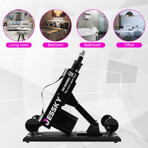 JESSKYLOVE Adjustable Sex Machine, Adult Sex Toys with 4 Attachments 3XLR Connector Automatic Machines for Women and Men