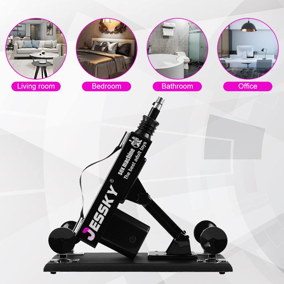 JESSKYLOVE Adjustable Sex Machine, Adult Sex Toys with 4 Attachments 3XLR Connector Automatic Machines for Women and Men