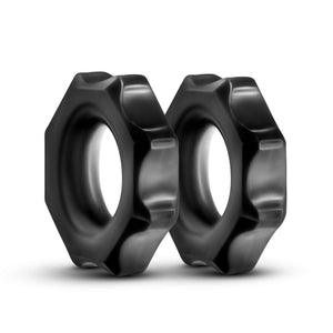 Blush Stay Hard Nutz Super Elastic Cock Rings - Soft And Stretchy - Increase Stamina And Enjoy Harder Erections - Strong Tear Resistant Elastomer - Two Included C Rings - Sex Toy For Men Couples