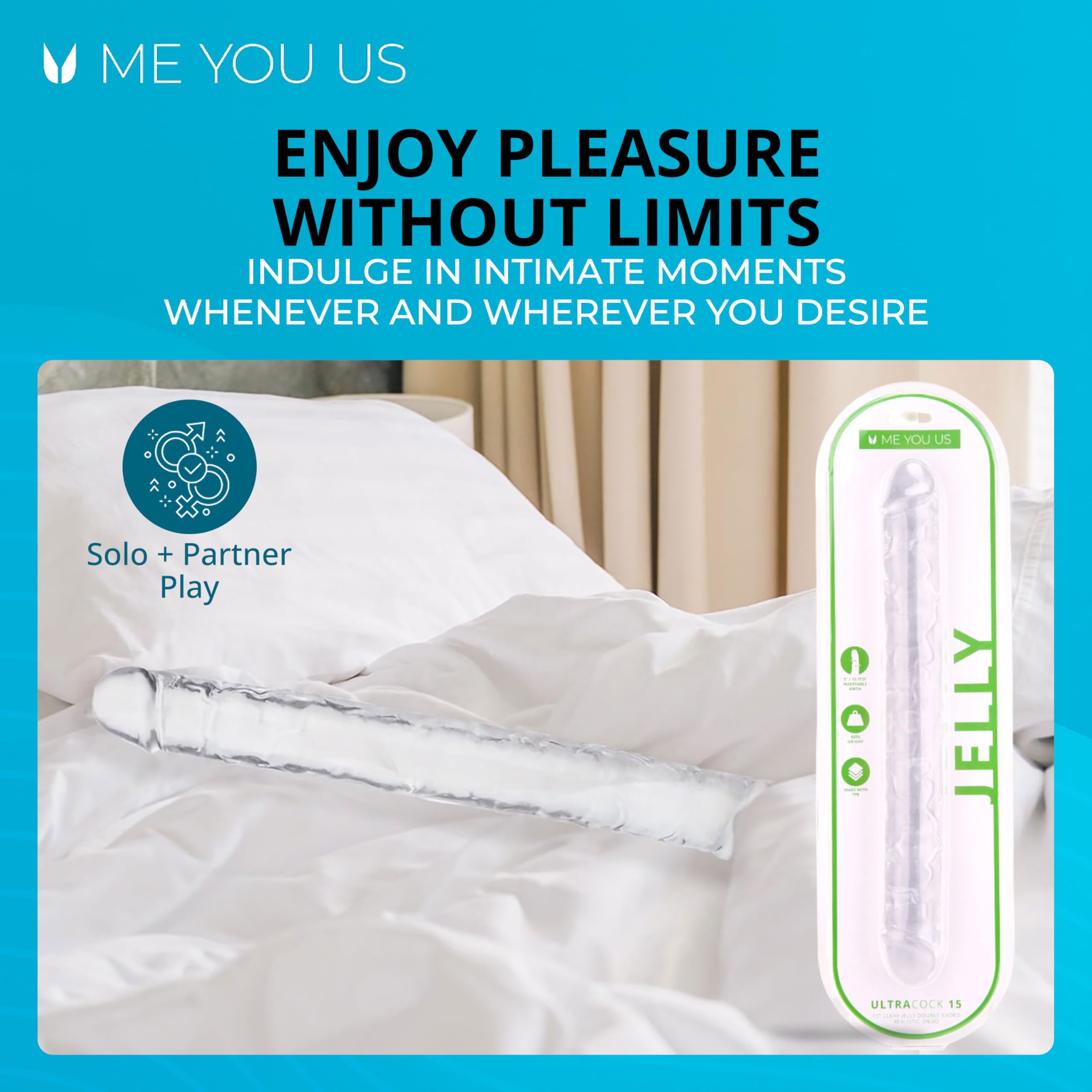 Me You Us Ultracock 15In Jelly Dbl Clear