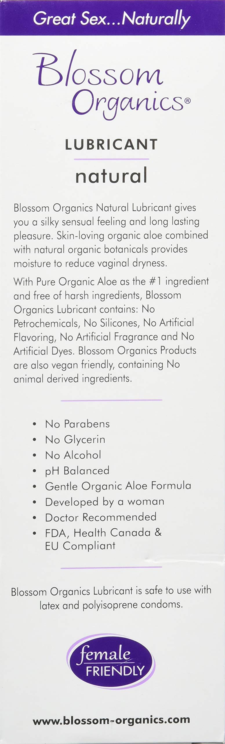 Blossom Organics  Allnatural Moisturizing Personal Lubricant  Nonirritating Waterbased Formula  100 Free Of Harsh Ingredi