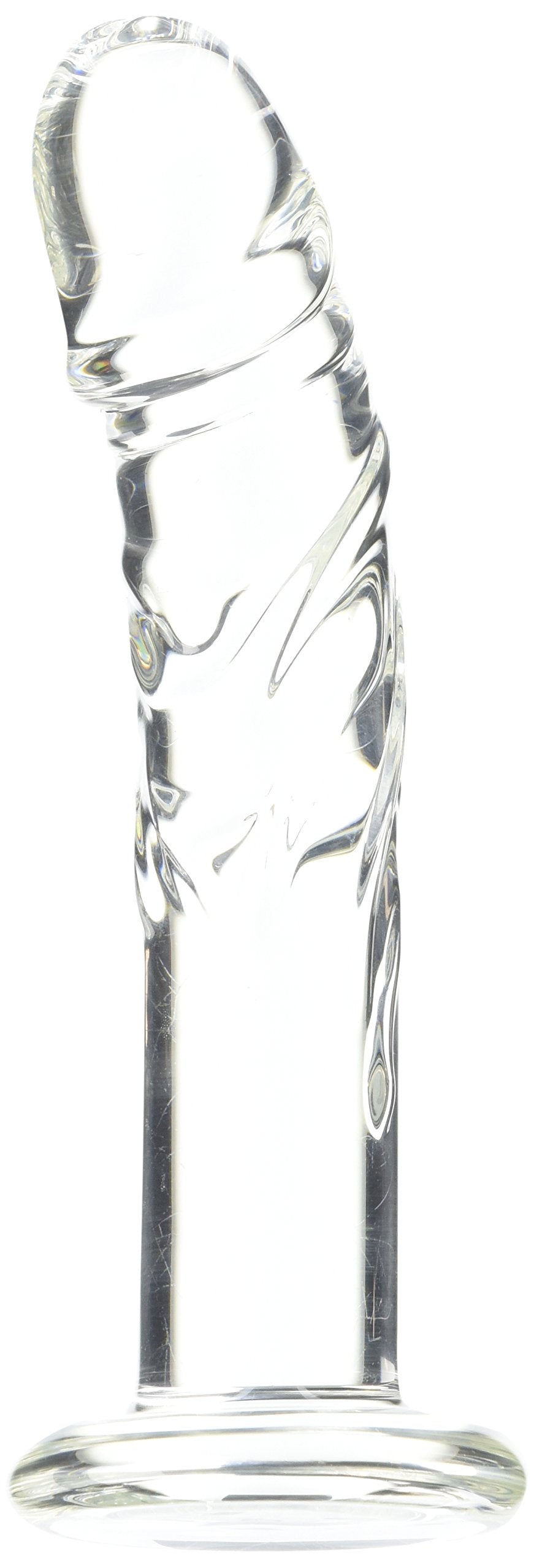 Spartacus Blown Medium Realistic Glass Dildo, Clear