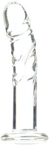Spartacus Blown Medium Realistic Glass Dildo, Clear