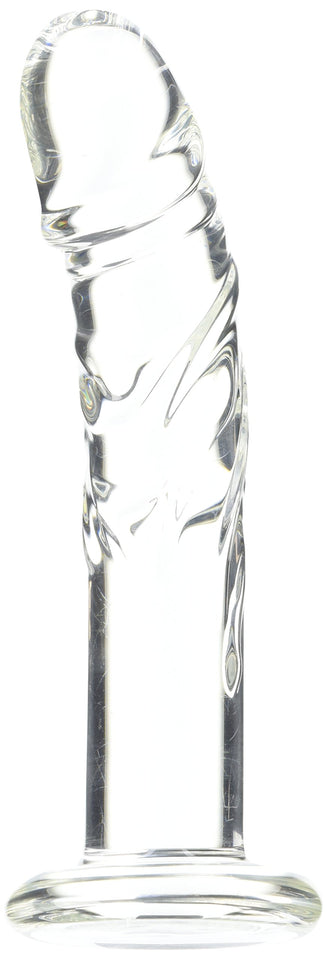 Spartacus Blown Medium Realistic Glass Dildo, Clear