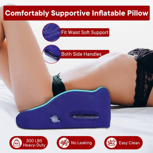 Sex Toys Inflatable Sex Pillow Cushion with Sex Leather Bondage Restraints, Curved Design Sex Ramp Furniture with Handles for De