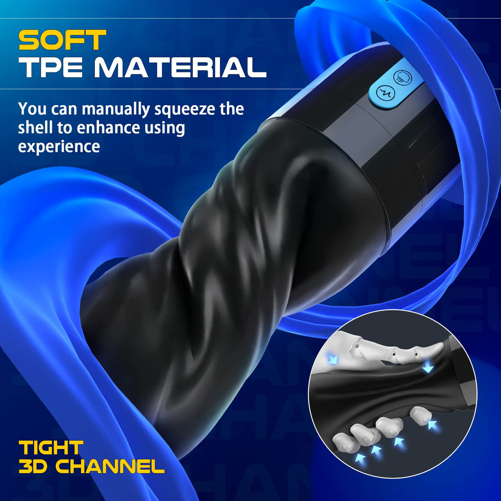 Sex Toys for Men Male Masturbator - 5.5'' Depth Adult Male Sex Toys with 7 Vibrating & 7 Sucking & LCD Control Penis Pump Pocket