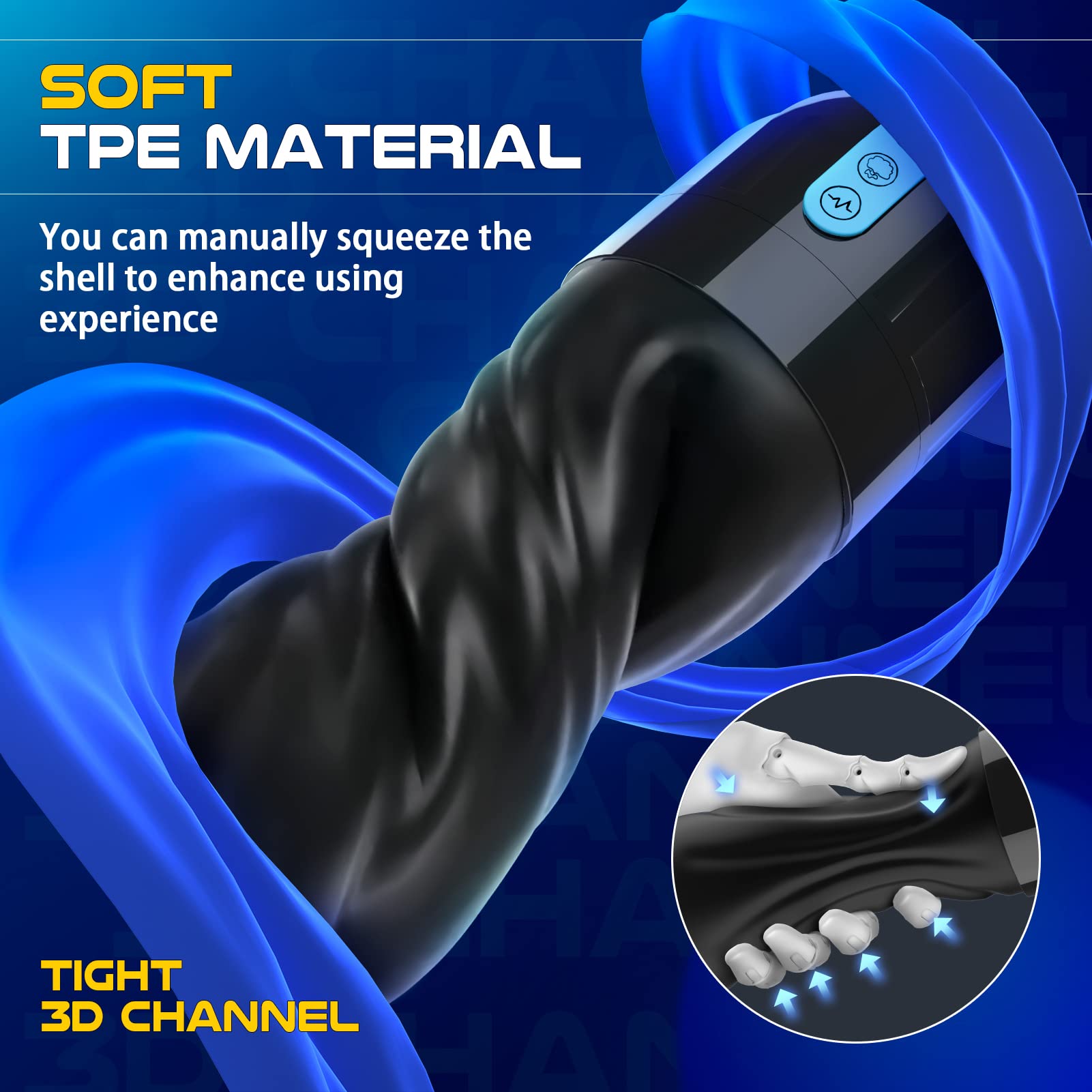 Sex Toys for Men Male Masturbator - 5.5'' Depth Adult Male Sex Toys with 7 Vibrating & 7 Sucking & LCD Control Penis Pump Pocket