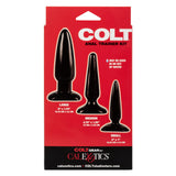 CalExotics Colt Anal Trainer Kit - 3 Piece Male Butt Plug Set - Waterproof Fetish Sex Toys for Couples - Black