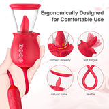 Rose Sex Toy for Womens Sex - 3in1 Upgrade Rose Sex Stimulator for Women with 7 Tongue Licking & 3 Thrusting Vibrator Dildo Adul