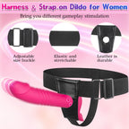 Strap-On Thrusting Dildo Sex Toys - Adult Toys APP Remote Control Wearable Harness Strap-On Dildo with 3 Thrusting & 9 Vibrating