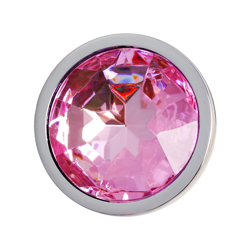 Hmxpls Pink Jeweled Beginners Butt Plug Sex Love Games Personal Massager for Women Men Couples Lover Stainless Steel Anal Plug S