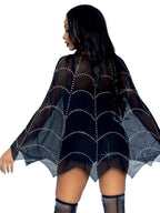 Sheer Rhinestone Spiderweb Pon