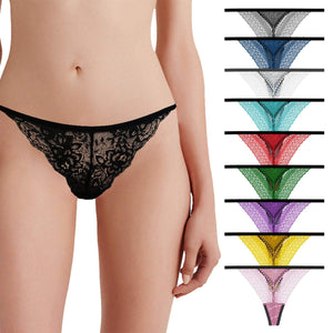 Lace G-String Sexy Lingerie T-Back Thongs Panties Women Underwear Pack of 10 Size XL Assorted Randomly Lace Pattern and Color