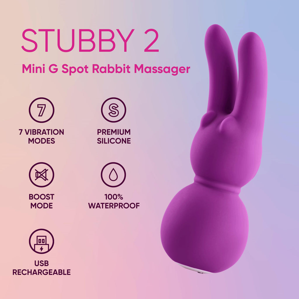 Femme Funn Stubby 2 Rabbit Vibrator Deep Tissue Massager - Clitoral Stimulator Toy For Women, G Spot Vibrating Massager For Adul