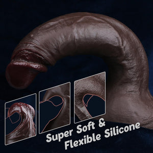 Sexgene 10.43 Inch Realistic Big Black Dildo Sex Toys, Feels Real Skin Huge Thick Dildo with Strong Suction Cup for Hands-Free,