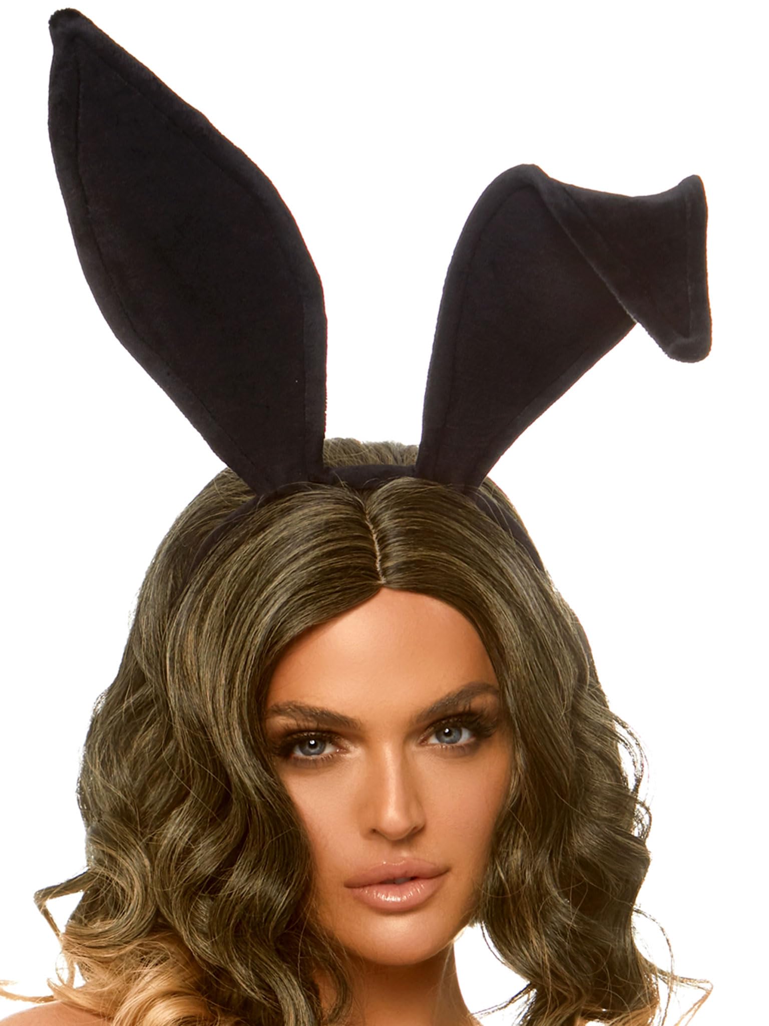 Leg Avenue Bendable velvet bunny ears. Black Color