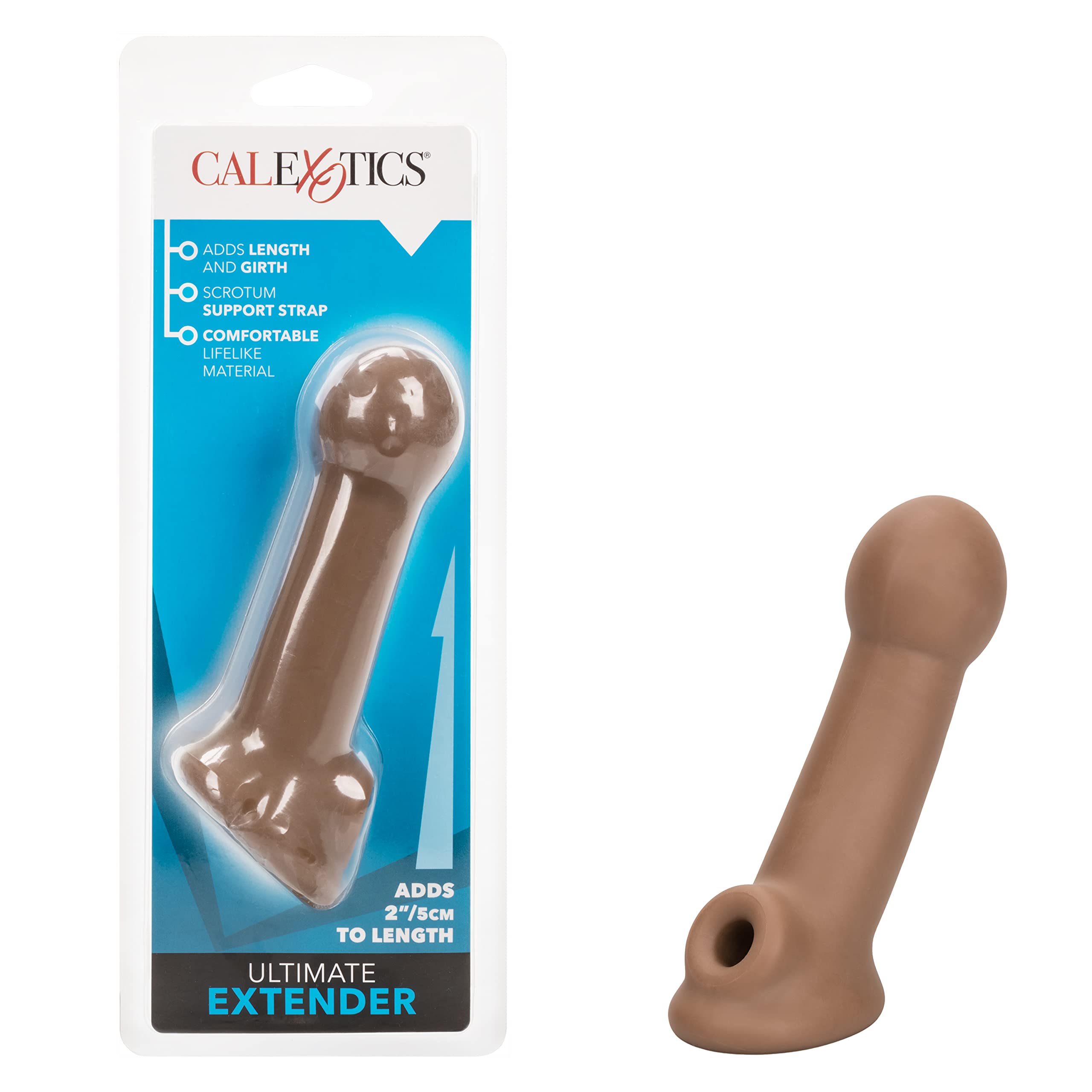 CalExotics Ultimate Extender - Male Extension Penis Girth Enhancement Sleeve with Support Ring - Sex Toys for Men and Couples - 