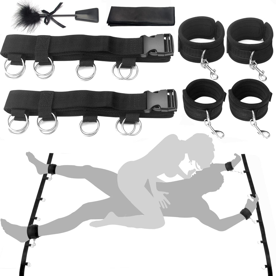 SEXY SLAVE Bondage Adult Sex Toys Sex Restraints, Strict Bed Restraint Kit, Under Mattress Restraint Bondage Set with Wrist Ankl
