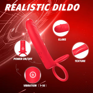 Anal Toys Vibrating Cock Ring Sex Toys for Men,Anal Dildo Male Vibrator with 10 Vibration Modes,Strap-On Dildo Butt Plug with Pe