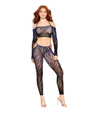 Leopard Print Braletter & Pantyhose Set O/S