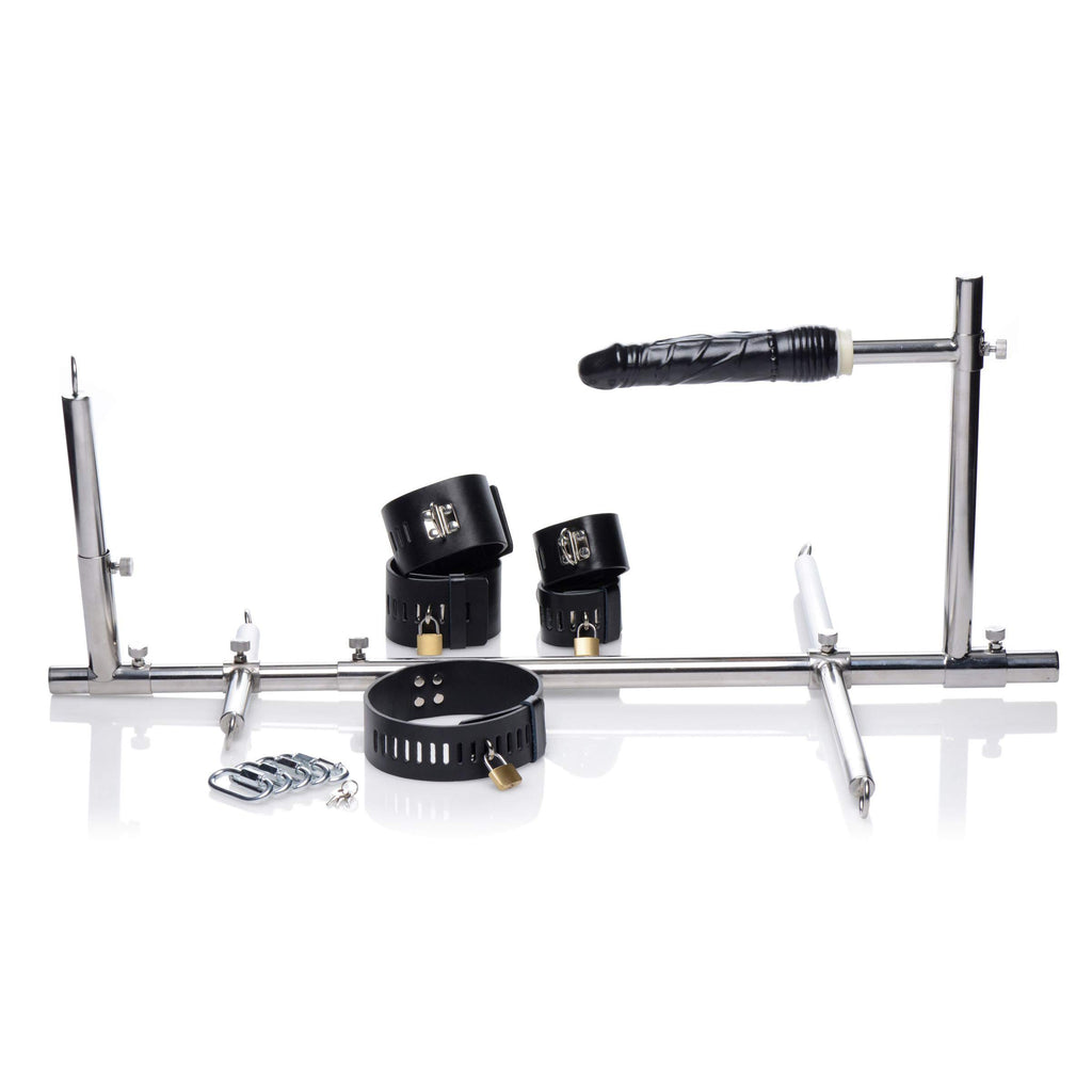 Master Series Stuck And Stuffed Stockade With Dildo, Grey (Ae970)
