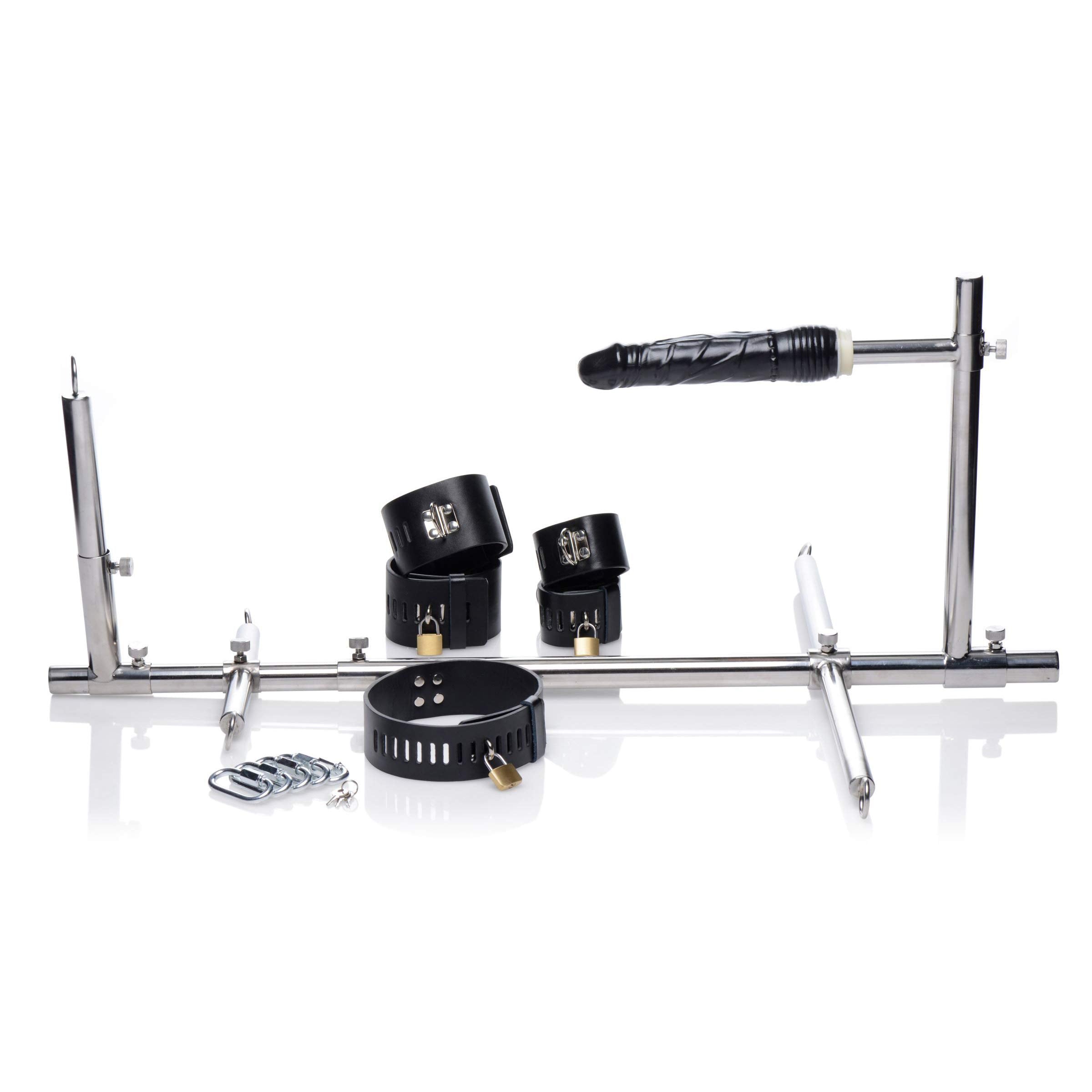 Master Series Stuck And Stuffed Stockade With Dildo, Grey (Ae970)