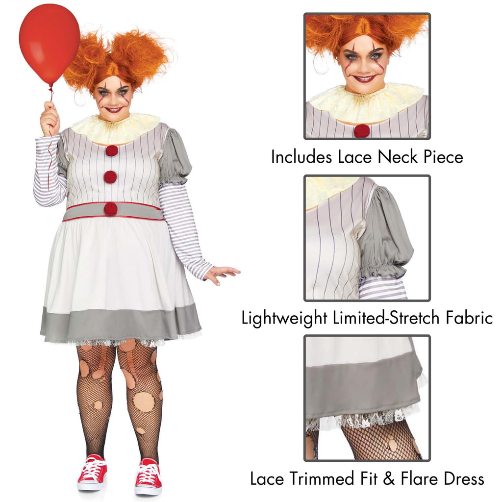 Leg Avenue 2Pc Creepy Clown, Includes Str Multicolor Color