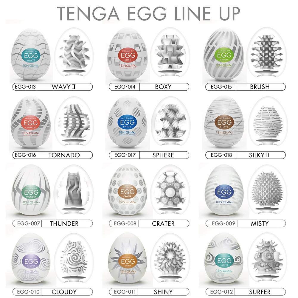 Tenga Egg-Vp6(3) Easy Beat Egg Portable Male Masturbator Variety Pack, 6 Pack