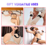 BDSM-Sex-Bondage-Kit Couples Bed Restraints Set,10 Pcs Adult Sex Toys with 4 Adjustable Wrist Thigh Cuffs,Whip,Eye Mask