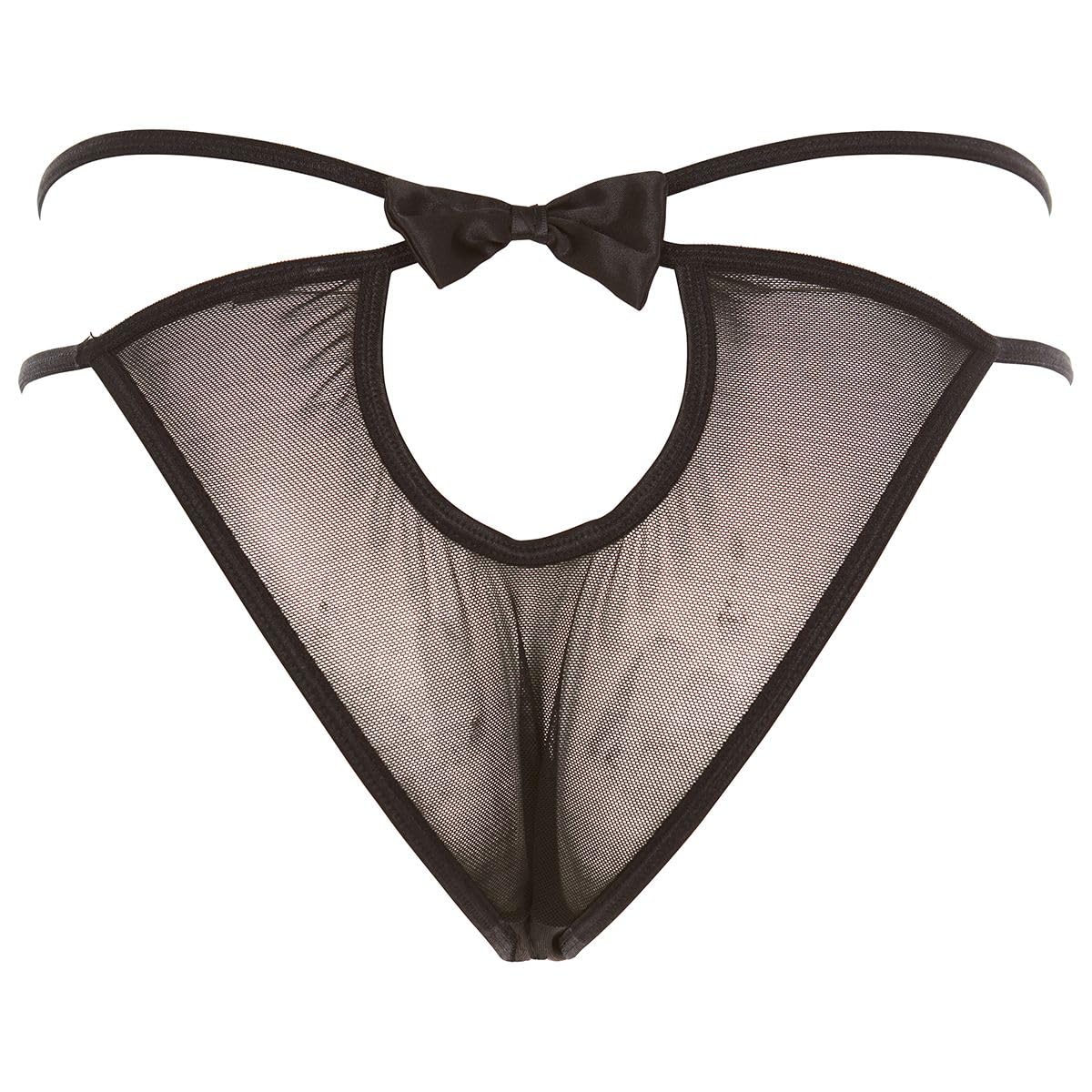 Crotchless Femme Fatale Panty - Small/Medium - Black