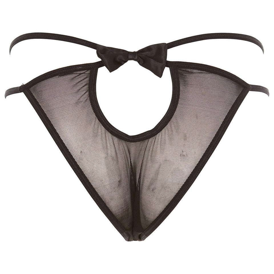 Crotchless Femme Fatale Panty - Small/Medium - Black