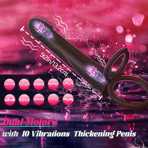 Anal Couples Male Adult Sex Toys - Strap On Anal Dildo with Vibrating Cock Ring, Vibrating Anal Butt Plug Penis Sleeve Vibrator