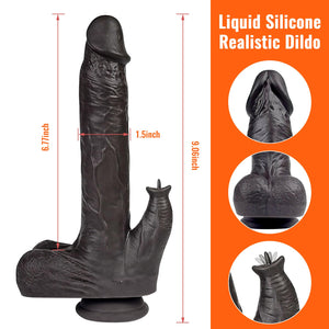 Thrusting Dildo Vibrator Sex Toys-Wireless Remote Control Realistic Dildo Clitoralis Stimulator Heated with 6 Telescopic & 10 Vi