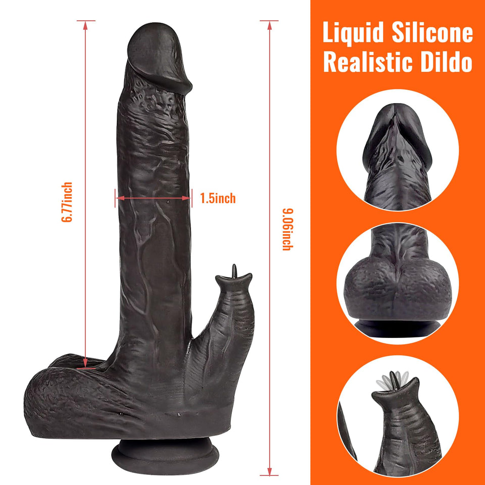 Thrusting Dildo Vibrator Sex Toys-Wireless Remote Control Realistic Dildo Clitoralis Stimulator Heated with 6 Telescopic & 10 Vi