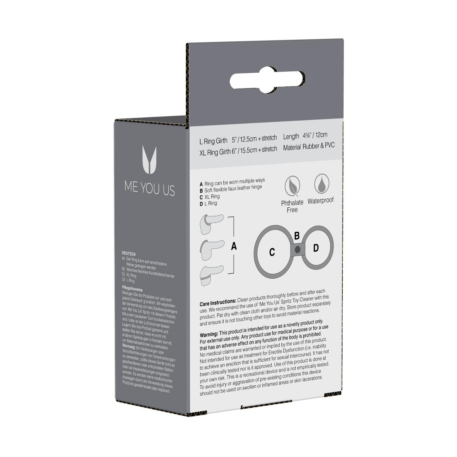 Me You Us Dual Ring Double Cring Set Blk