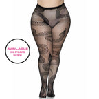 Leg Avenue Snake Net Tights. Black Color