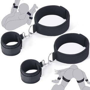 BDSM Bondage Sex Toys Restraints, Couples Sex Toy Handcuffs Adjustable Sex Cuffs Sex Restraints Straps Wrist-to-Thigh, Restraint